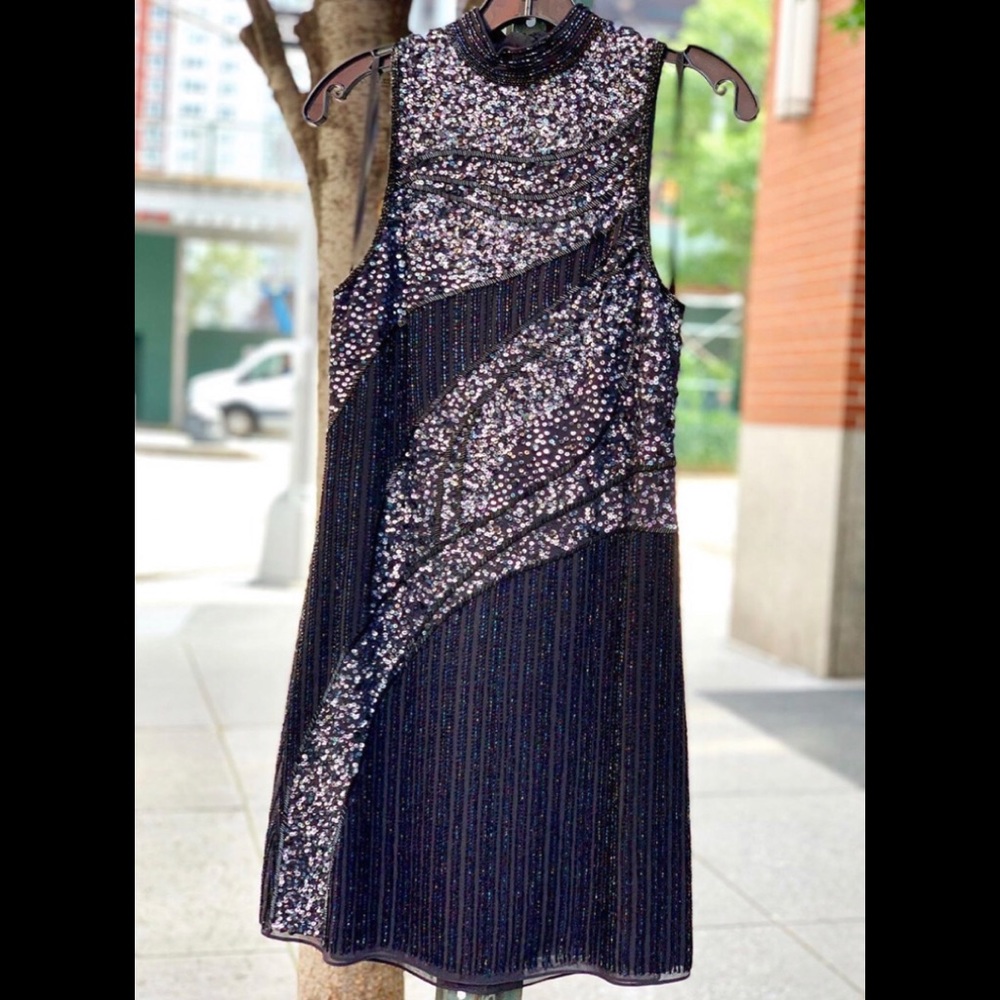 Parker Black sequins dress sz 0 NWT $598